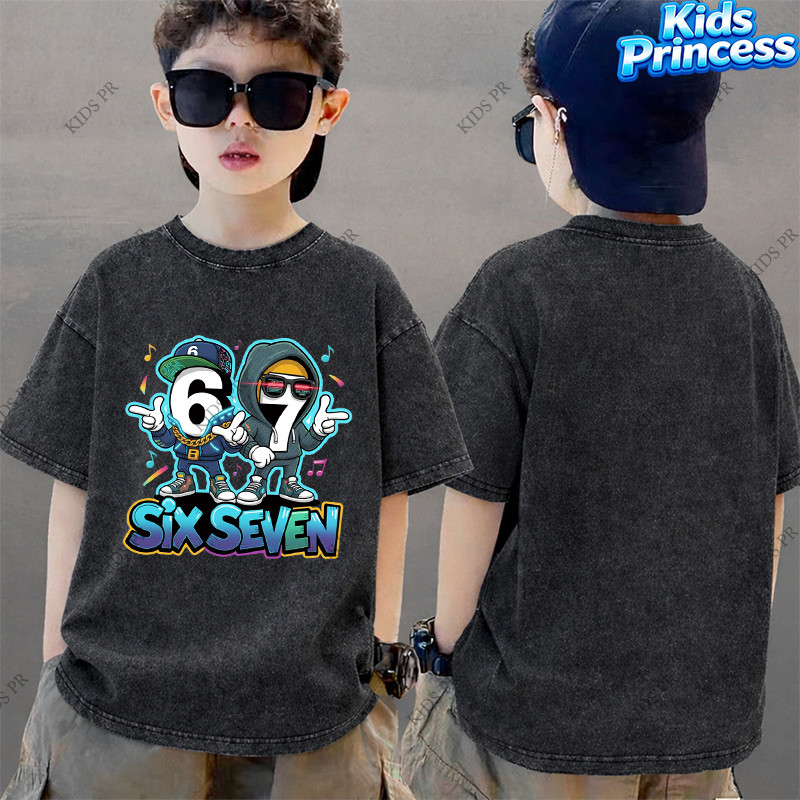 COD 2026 สินค้าใหม่ ทรงหลวม คอกลม เสื้อเด็ก kids Distressed T-shirt ผ้าฝ้าย เด็กชาย เสื้อผ้าเด็ก t-shirt S106 - รูปที่ 2