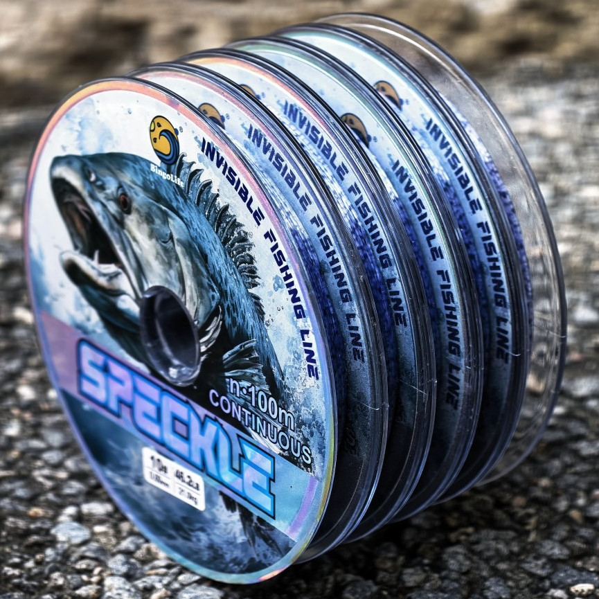 Bingolife Coil Line Nylon Germany Silver Dot 5x100m สะท้อนแสง Strong 16.3kg Sea Beach Competition
