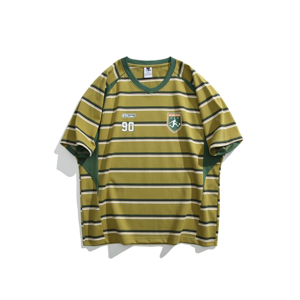 KAIZ凯众夏季青年潮牌撞色拼接圆领球衣短袖男学生百搭T恤KAIZ Kaizhong Summer Youth Trendy Brand Colorscuabd4TT3th20260206