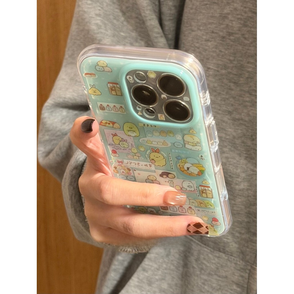เคสโทรศัพท์น่ารักป้องกันเลนส์การ์ตูนสีเขียวลายจุดไขมันไก่ส รูปที่ 2