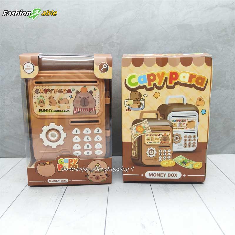 Fashion.shop03 การ์ตูน Capybara ATM กล่องเงิน Piggy Bank รหัสผ่านเหรียญดิจิตอลเงินสดฝากเด็ก Security