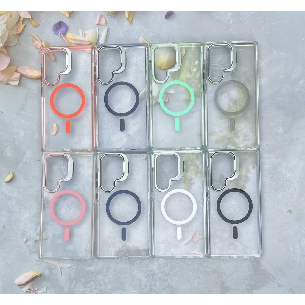 DECON DC06-CLMG เคสขอบกล้องตั้งได้ หลังใส ขอบสี แม่เหล็ก CASE KICKSTAND MAG S25 Ultra / 24 U  / 23 U