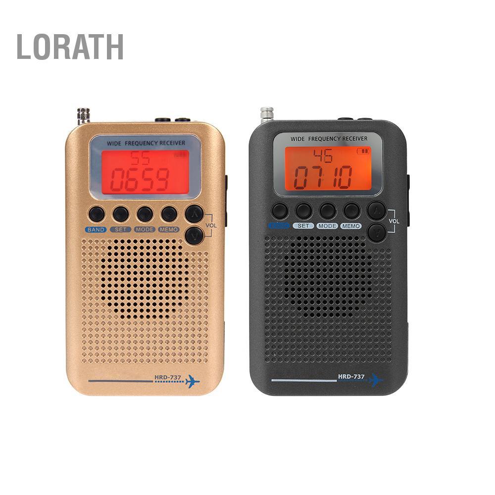 Lorath Lorath ERYUE วิทยุ HRD-737 แบบพกพา Full Band เครื่องรับเครื่องบิน FM/AM/SW/CB/Air/VHF world พ