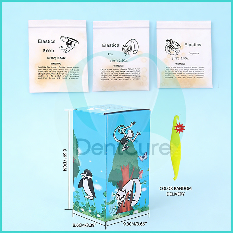 5000PCS Dental Rubber Band Orthodontic  Zoo Pack Ortho Elastics Latex Braces Force 3.5OZ Dentist Materials