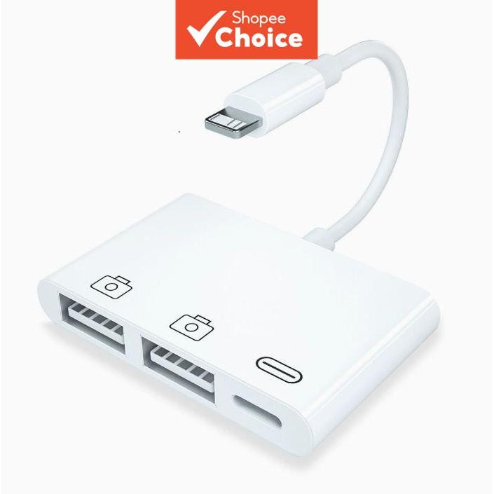 อะแดปเตอร์ข้อมูล USB 3.0 OTG แบบ 2 in 1 สําหรับเชื่อมต่อคีย์บอร์ดและเมาส์กับ iPhone 14 13 12 Pro Max