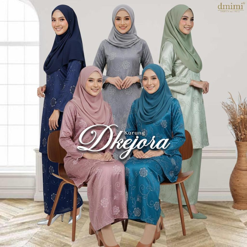 DMIMI Baju Kurung Pahang DKEJORA Kurung Pahang Labuh Premium Chantilly เย็บปักถักร้อย