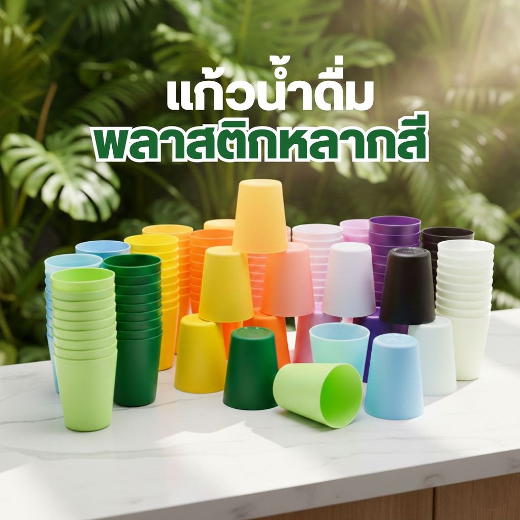 M2🌈🥤(ราคาส่ง 100 ใบ) แก้วน้ำดื่ม แก้วน้ำพลาสติกหลากสี ❤️by innotrend❤️