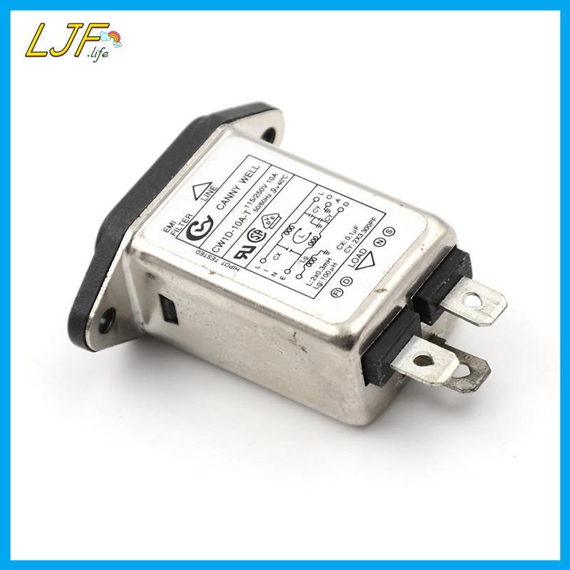 LJF 1PCS EMI RFI Filter AC 250V 10A CW1D-10A-T Suppressor Power Line ตัวกรองเสียงรบกวน
0
0
0
0
0