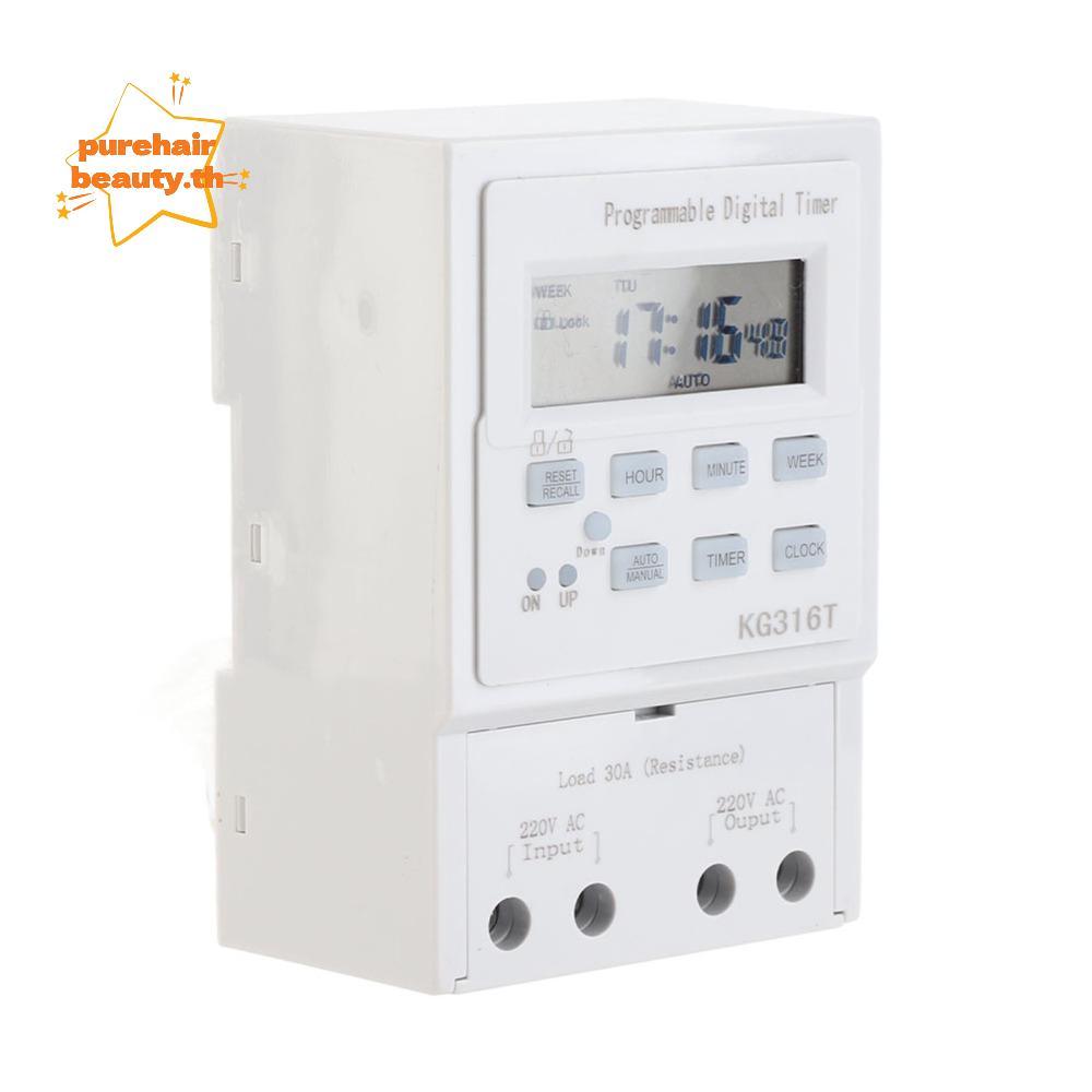 PUREHAIRBEAUTY Digital Timer Switch, AC 220V 30A Programmable Timer, Smart Home Automatic Microcompu