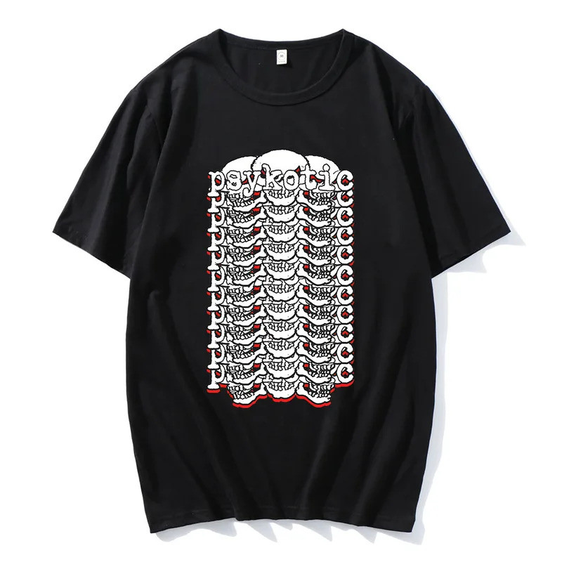 เสื้อยืดลายกราฟิก OsamaSon Psykotic สีแดง สำหรับผู้ชายและผู้หญิง สไตล์สตรีทแวร์ ฮิปฮอป แฟชั่น แขนสั้