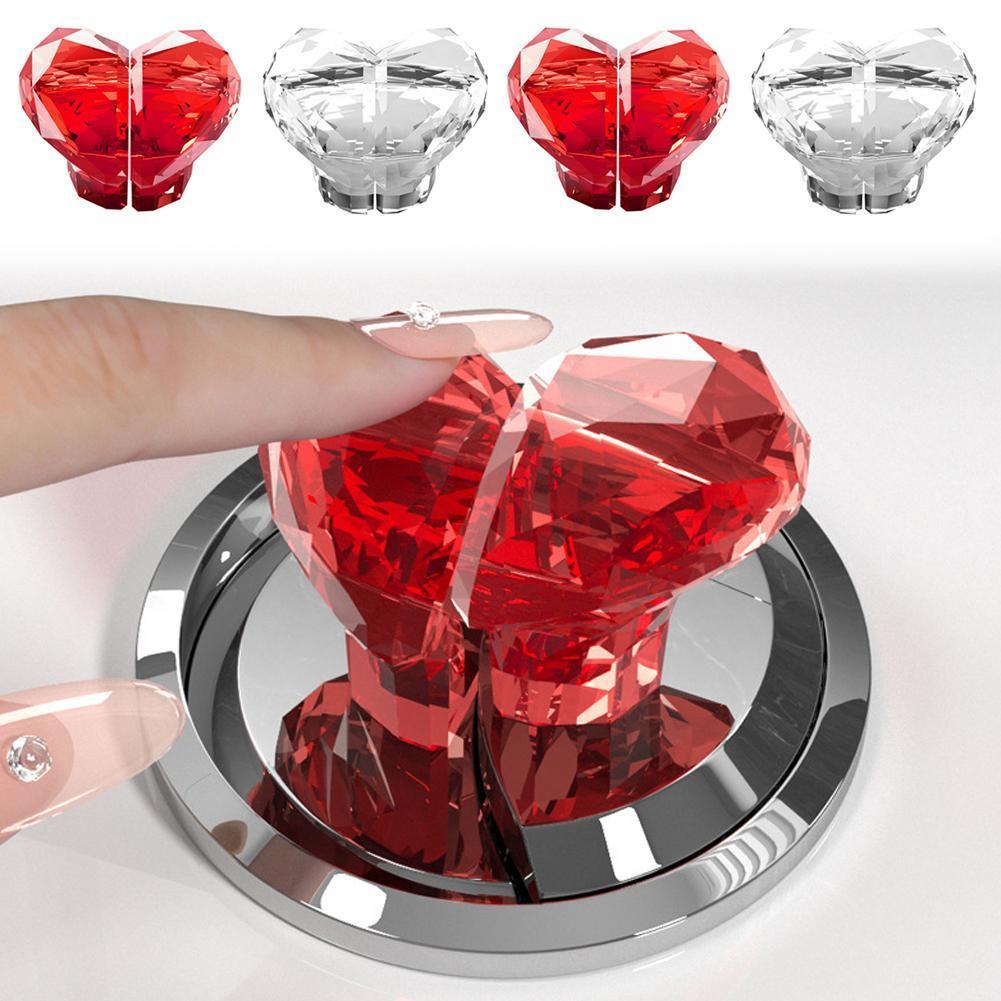ปุ่มห้องน้ํา Love Heart Shaped Water Press Flush ปุ่มห้องน้ํามัลติฟังก์ชั่นลิ้นชักกด F8Z3