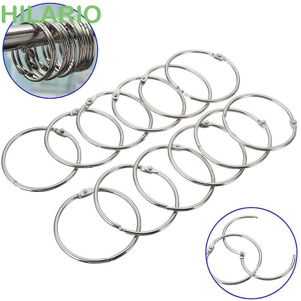 HILARIO Hooks Rings Metal Round Stainless Steel Shower Curtain