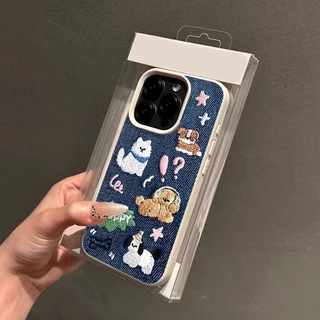 COD-ในไทย💥การ์ตูนลูกสุนัขลูกแมวหนังผิวสัมผัสนุ่ม เคส For IPhone 17 15 11 13 16 14 12 Pro Max 8 7 Plus 8Plus XR X XS Max