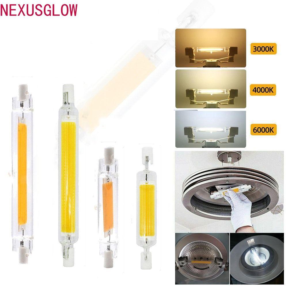 NEXUSGLOW R7S หลอดโคมไฟ, หรี่แสงได้ 110v/220v COB Tube Bulb, Spotlight 360 Glow เปลี่ยนบาร์