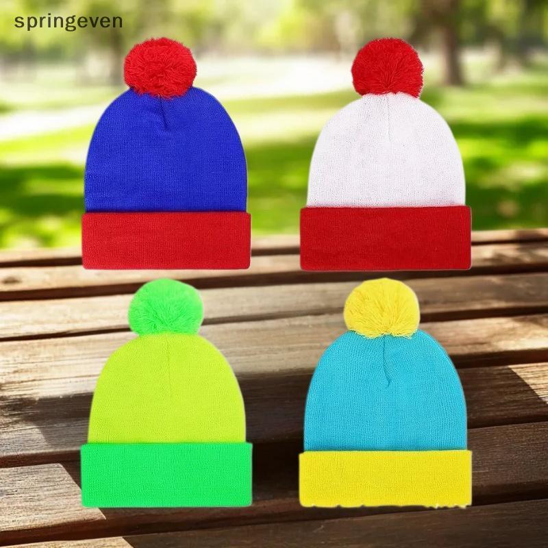 Springeven คริสต์มาสคอสเพลย์ตลกหมวกหมวกและถุงมือ,Unisex ฤดูหนาวที่อบอุ่นคลาสสิกถักหมวก,ฮาโลวีน,ปีใหม