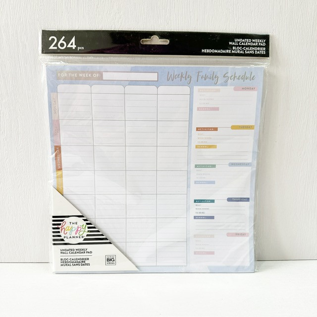 MAMBI Happy Planner Undated Weekly Wall Calendar 9"X9" - Family Schedule