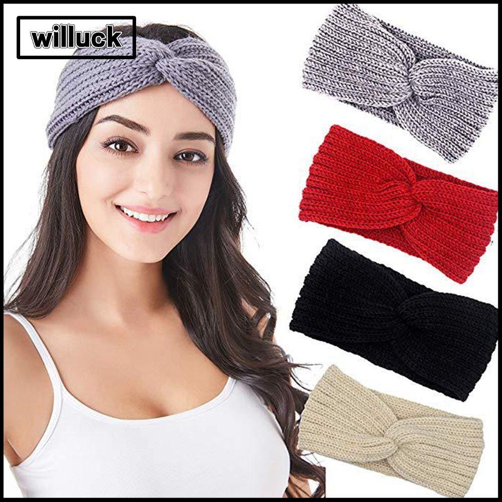 WILLUCK ถัก Headwear Solid ผู้หญิงโครเชต์ Turban