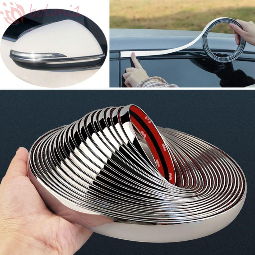 [COD] Car Chrome Trim Strip Silver 3M Moulding จัดแต่งทรงผม Trim อุปกรณ์ตกแต่งรถยนต์จัดแต่งทรงผม Scr