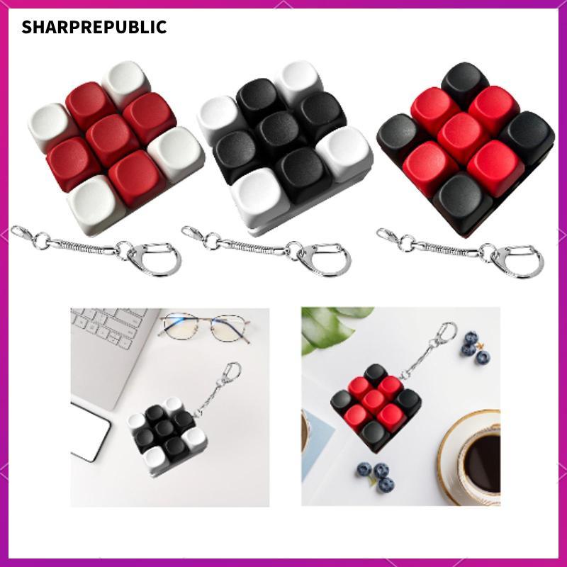 [Sharprepublic] Keyboard Fidget Keychain Keyboard Clicker The Time Party Sensory Toy สําหรับแขวน