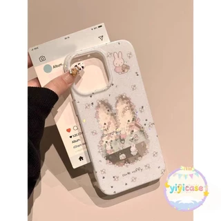 🔥YIYI🔥กระต่ายลูกแมวน่ารักสีชมพูโบว์โบว์ดอกไม้เคส IPhone 16 11 14 13 15 12ProMax 7Plus 8 14 7 15 Plus X XS Max XR SE2020