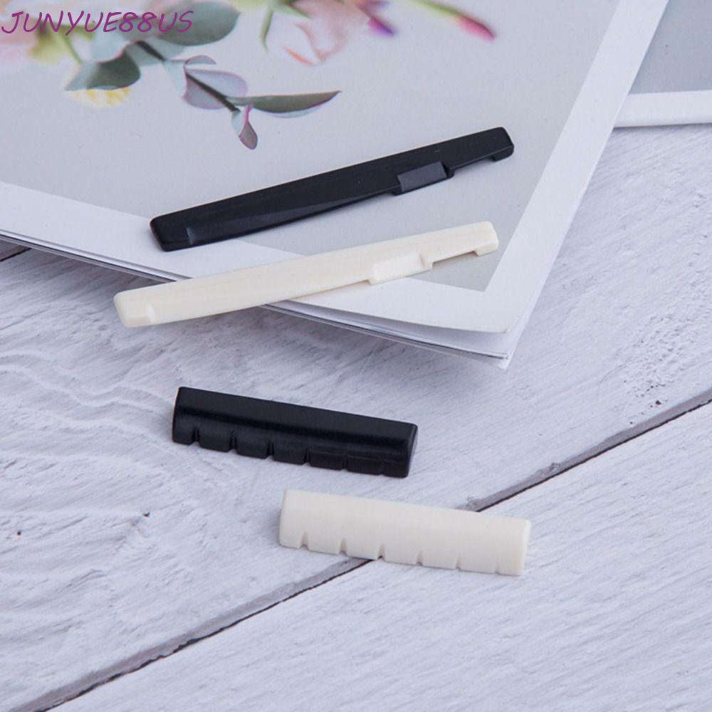 JUNYUE88US สะพานกีตาร์อานกีตาร์ไฟฟ้า Bone Nut สีขาว/สีดํา 1 ชุดกีตาร์อานกีตาร์ Nut 6 String กีตาร์ชิ