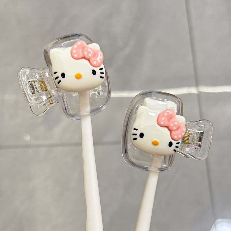 2 ชิ้น/เซ็ตน่ารักการ์ตูน kt cat อะนิเมะผู้ถือแปรงสีฟันน่ารัก Home Essential กล่องปกป้องและ Beautifying แปรงสีฟันของคุณลายแมว