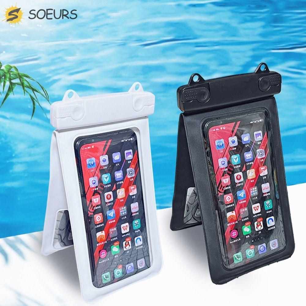 SOEURS กระเป๋าเก็บโทรศัพท์มือถือใต้น้ํา, IP68 กันน้ํากระเป๋าคู่กันน้ําโทรศัพท์,หน้าจอสัมผัสปรับด้วยเ