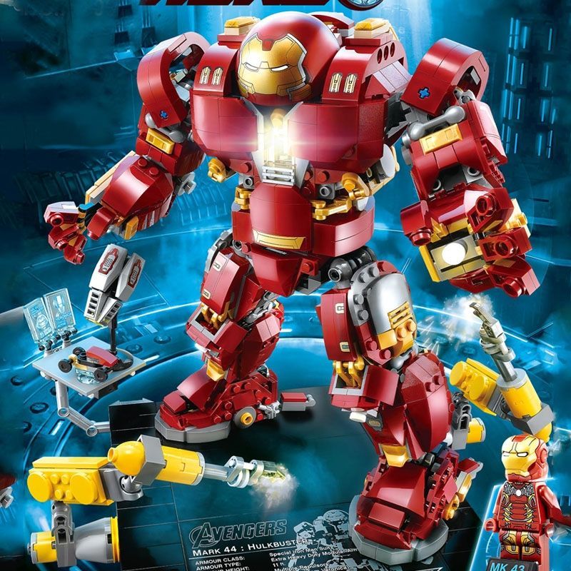 2025 สินค้าใหม่เข้ากันได้ Lego Superhero Iron Man Anti-Hulk Mecha 76105 Boy ประกอบของเล่นบล็อกตัวต่อ