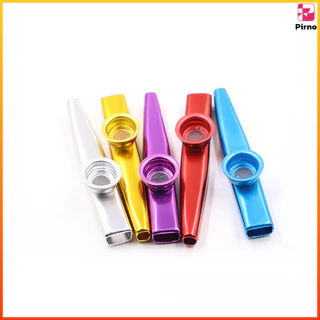 Pirno เครื่องดนตรีขนาดเล็ก Kazoo โลหะ สำหรับกีต้าร์อูคูเลเล่ เครื่องเป่าคาซู Kazoo แบบโลหะ