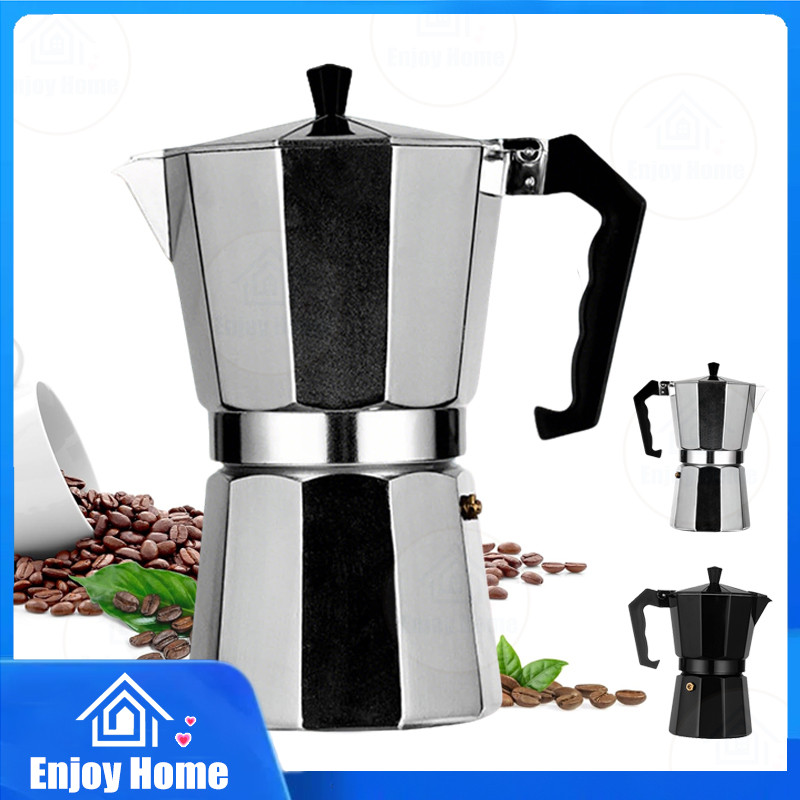อลูมิเนียม Moka Pot คลาสสิกเตาตั้งพื้นเครื่องชงกาแฟเอสเปรสโซ Coffeemaker Percolator Mocha Pot