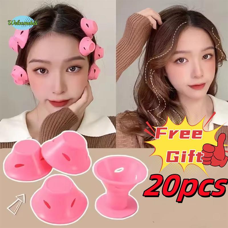 [WLB-t] 10/20PCS Mushroom Bell Curler Sleeping Curl Perm Free Heatless Hair Roller Curler ใหม่
