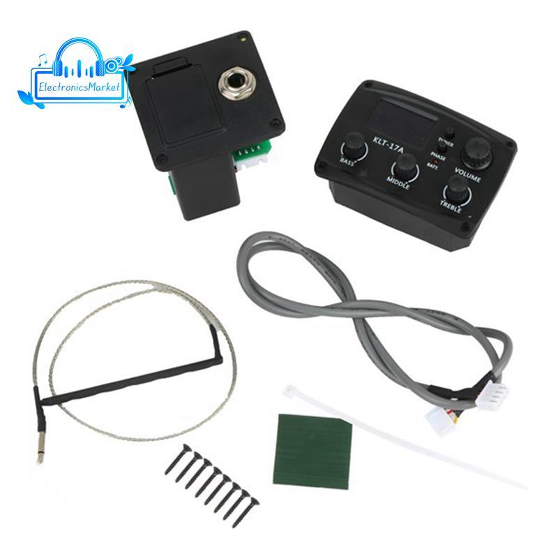 [Promete E]กีตาร์อะคูสติก EQ Preamp พร้อมจูนเนอร์พยากรณ์ดิจิตอล 3 Band EQ Equalizer พร้อมจูนเนอร์กีต