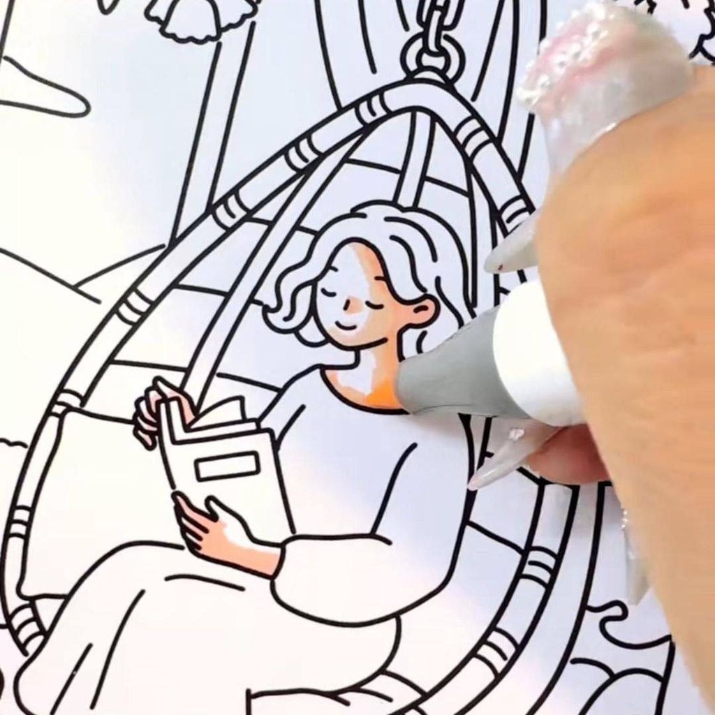 New Girl Moment Series สมุดระบายสี สมุดระบายสี สมุดระบายสี สมุดระบายสี บรรเทาความวิตกกังวล Graffiti 