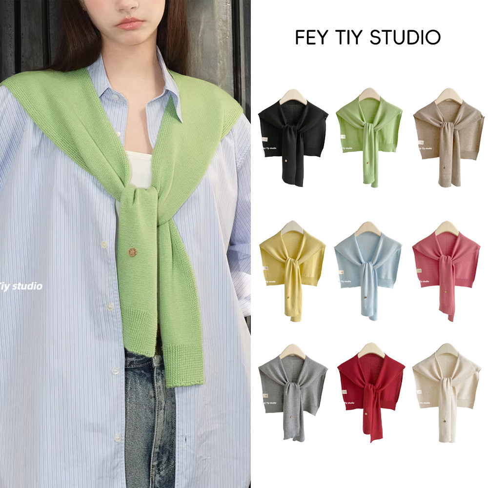 [พร้อมส่ง] ผ้าคลุมไหล่ถักนุ่มจาก Fey Tiy Studio | ของแท้ 100%
