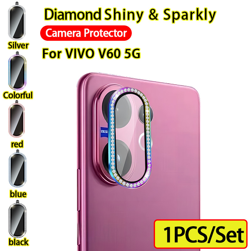 ฟิล์มป้องกันเลนส์กล้อง Vivo V60 เคสกล้องเพชรแวววาว ฟิล์มป้องกันเลนส์ กระจกป้องกันเลนส์ กลิตเตอร์ ฟิล์มกล้อง ฝาหลังโลหะ ปกป้องเลนส์กล้อง