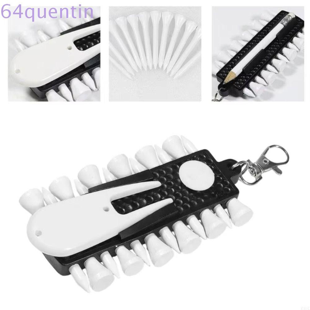 QHENTIN Golf Tees Rack, Divot Repair Tool Storage อุปกรณ์กอล์ฟ Tees Holder, มัลติฟังก์ชั่น 3-in-1 12