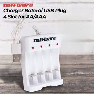 Taffware Charger Baterai 4 Slot AA AAA Ni-MH Ni-CD USB Plug B-04