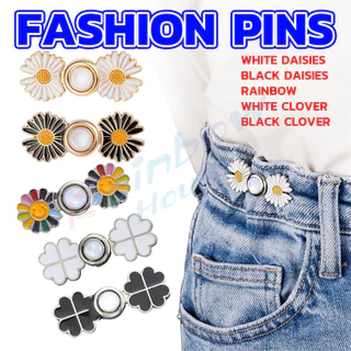 RH ตะขอร่นกางเกง หัวเข็มยึดปรับเอว ตะขอโลหะ ถอดได้ กระดุมเอว Fashion Pins