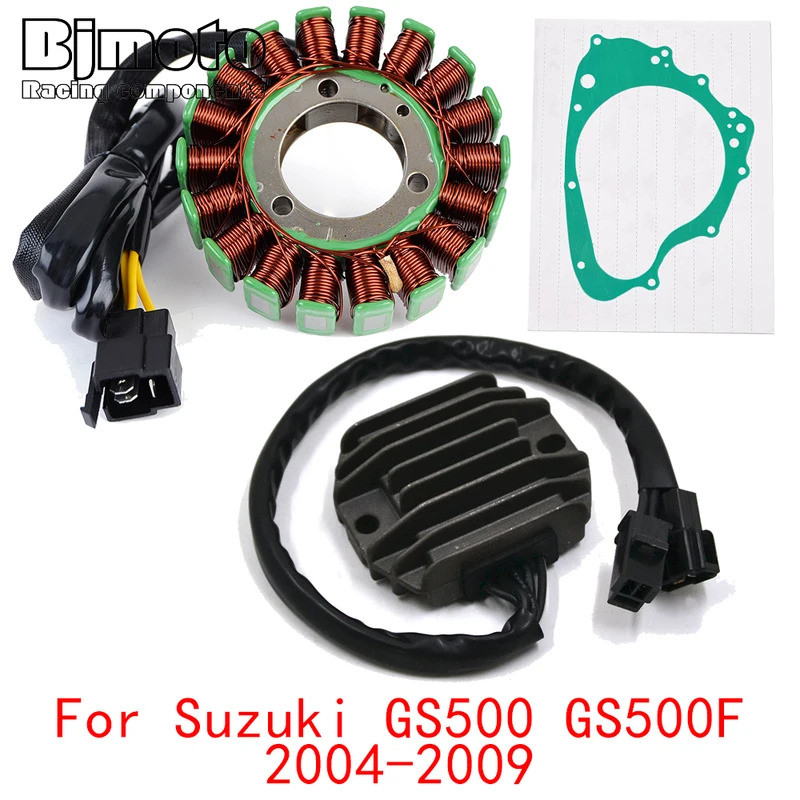 BM GS500F 2009 GS 500 F เครื่องยนต์ Stator COIL + เครื่องปรับแรงดันไฟฟ้าสําหรับ Suzuki GS500 GS500F 