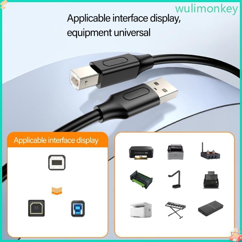 WU USB Printer Cable USB 2 0 ถึง USB B Male Cable Scanner Cord for Printing Laptop Computer Scanner 