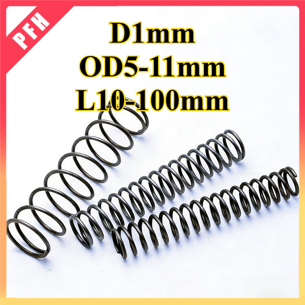 (65Mn) D1mm OD5-11mm L10-100mm /Punch Press Spring Strong Pressure Return Position Spring Press Spring/mmสปริงกด สปริงดันทั่วไป แรงกดที่แข็งแกร่ง สปริงตำแหน่งกลับ ชุบกันสนิมอย่างดี (ZH-PFH1)