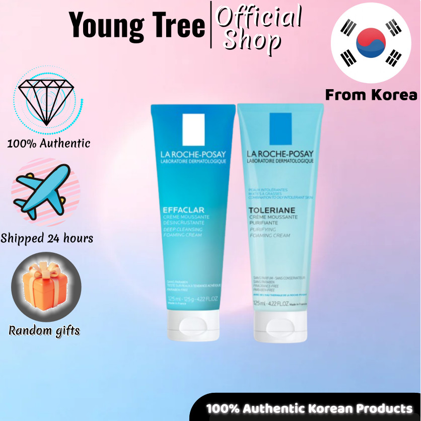 [La Roche-Posay] Toleriane Purifying foam Cream Facial Cleanser 125ml/ครีมโฟมล้างหน้า 125ml