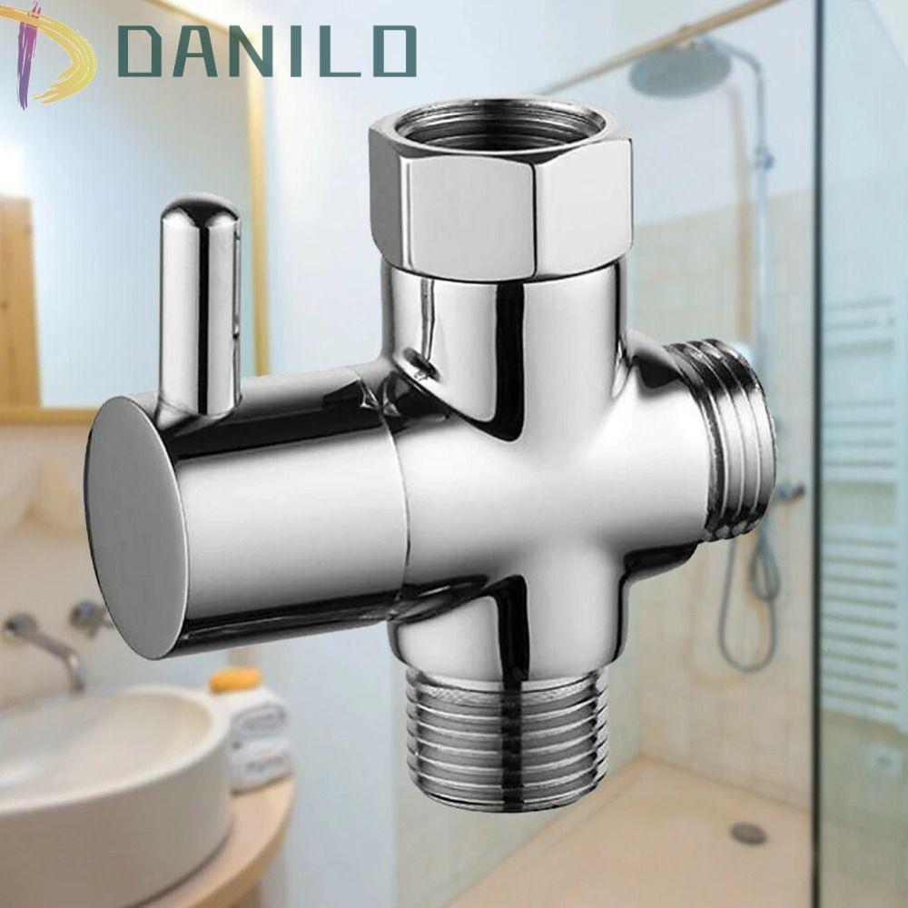 DANILO 3 Way Shower Head Diverter Valve, ทองเหลือง G1/2 3 Way Switch Faucet Valve, อุปกรณ์ห้องน้ํา T