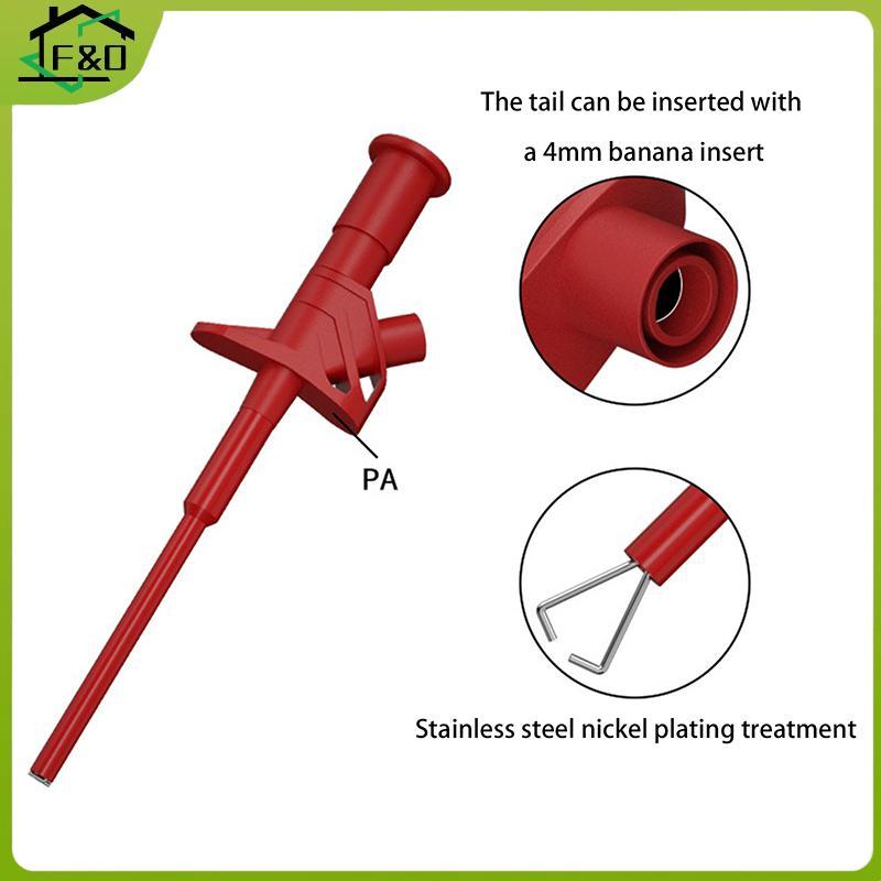 F&O 1/2 ชิ้น P5004 Qui Test Hook คลิป 1000 โวลต์แรงดันสูงยืดหยุ่น Professional Insulated การทดสอบ Pr