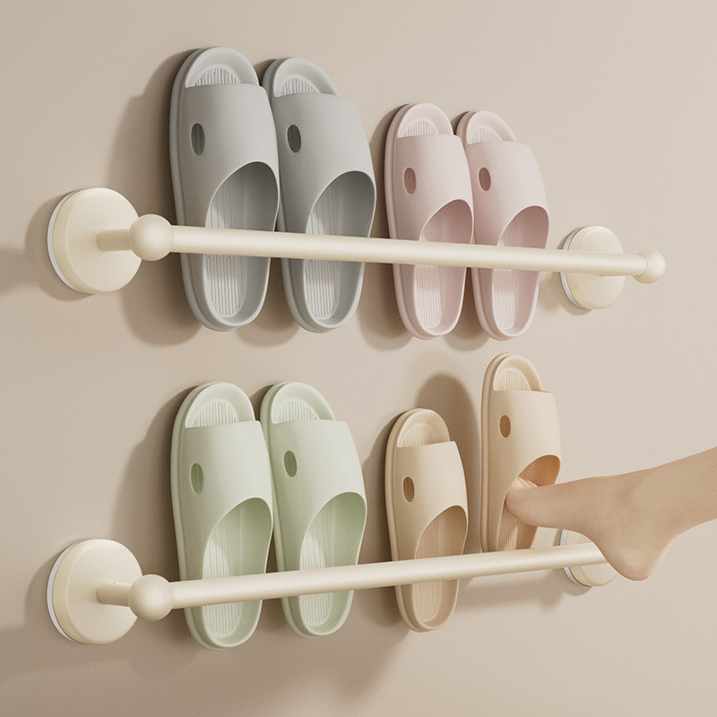 Spot Goods Suction cup slipper hanger No-drill bathroom shoe rack Toilet wall-mounted storage rack B