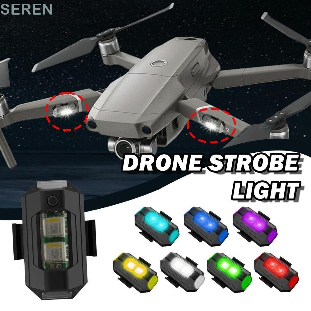 SEREN ไฟเตือนโดรน ไฟสัญญาณฉุกเฉินแบบพกพา ชาร์จ USB 7 สี 30 โหมด กระพริบเร็ว-ช้า สำหรับโดรน ว่าว รถมอเตอร์ไซค์