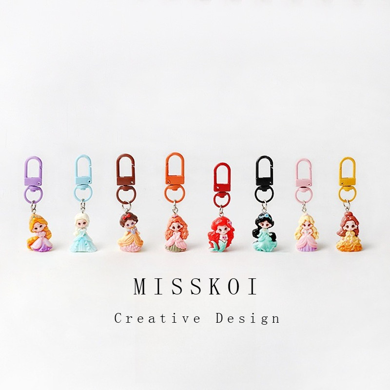 MISSKOI การ์ตูนน่ารักเจ้าหญิงเงือกพวงกุญแจโรแมนติกเจ้าหญิงจี้ขนาดเล็กAll-Matchกระเป๋าอุปกรณ์เสริมของขวัญเล็กๆจี้