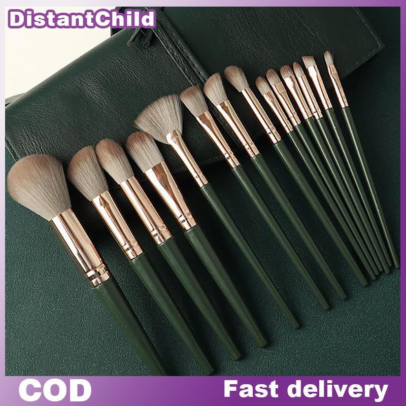 DSTH ชุดแปรงแต่งหน้า 14 ชิ้นชุดเครื่องสําอาง Foundation แปรงอายแชโดว์ Professional Powder คอนซีลเลอร