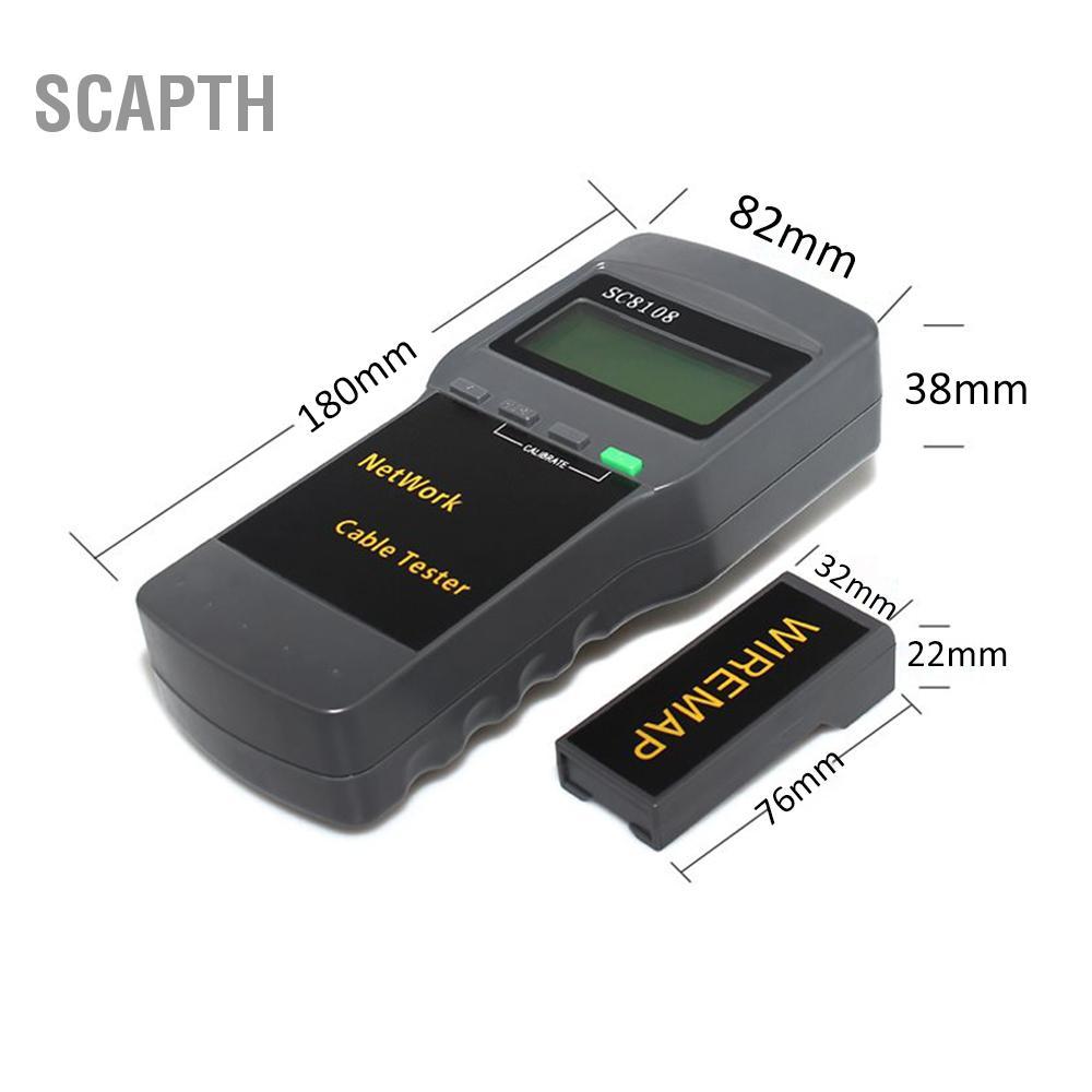scapth SC8108 มัลติฟังก์ชั่นแบบพกพา LCD จอแสดงผลดิจิตอลเครื่องทดสอบเครือข่าย LAN โทรศัพท์สายเมตร