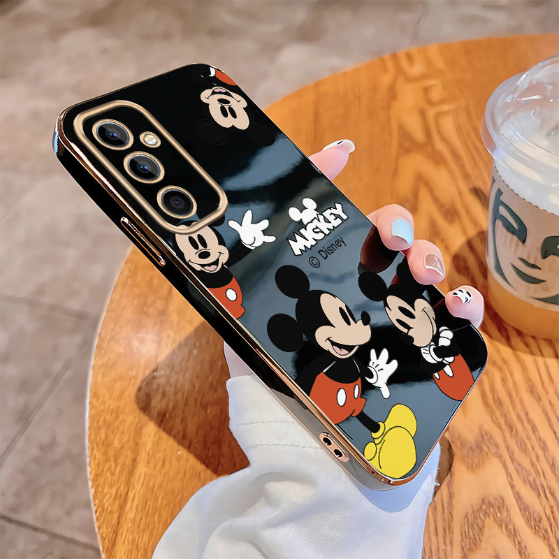 Samsung A17 A07 A16 A26 A36 A56 5G เคสการ์ตูน Disney Mickey Mouse Casing คู่รัก Square Edges Plating Soft Case Cover